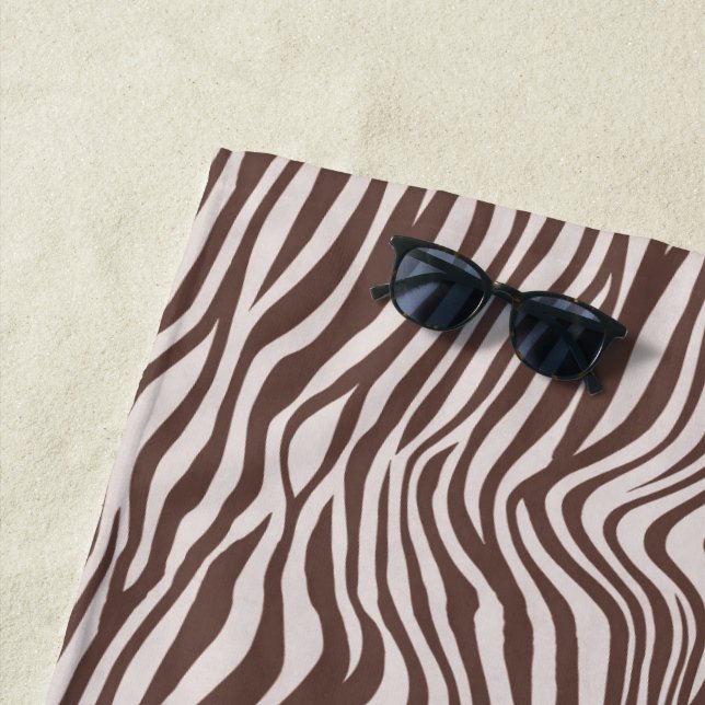 Cream Brown Zebra Print Strandtuch (Beispiel)