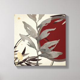 Cream Burgundy & Grau Abstrakte Wasserfarbe Leinwanddruck