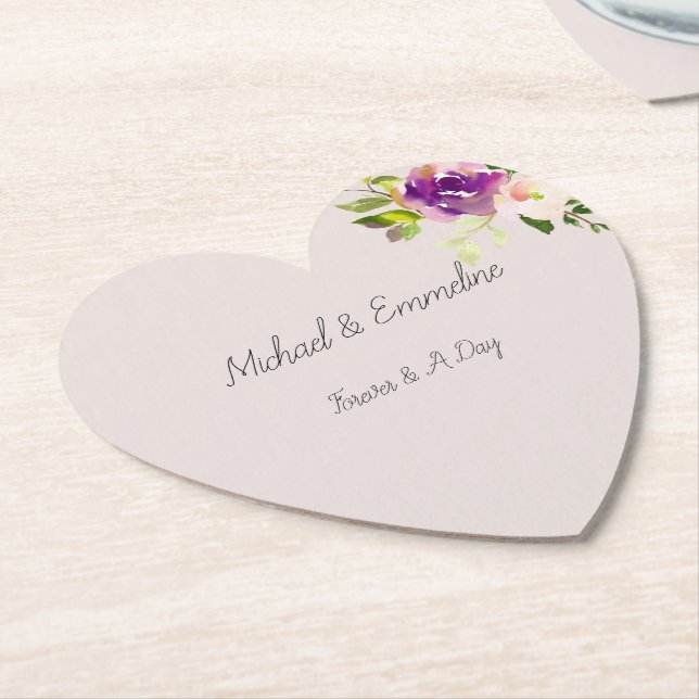 Cream Burgundy Pink Floral Wedding Untersetzer (angewinkelt)