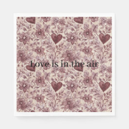 Cream Burgundy Red Hearts Flowers Sexy Faux Lace Serviette