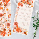 Cream Burnt Orange Floral Boho Bouquet Wedding Menükarte<br><div class="desc">schlankes Menü,  um der Sammlung zu entsprechen *Wenn Sie mehr Papieroptionen wünschen,  kann dieses Design in ein schlankes Programm übertragen *oder für weitere Hilfe kontaktieren Sie mich</div>