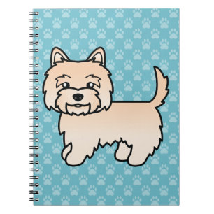 Cream Cairn Terrier Cartoon Dog Illustration Blue Notizblock