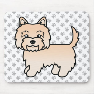 Cream Cairn Terrier Hund Illustration & Pfoten Mousepad