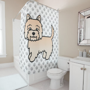 Cream Cairn Terrier Niedlich Cartoon Dog Duschvorhang