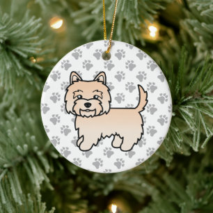 Cream Cairn Terrier Niedlich Cartoon Dog Keramik Ornament