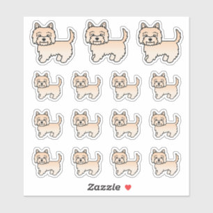 Cream Cairn Terrier Niedliche Cartoon Hunde Aufkleber