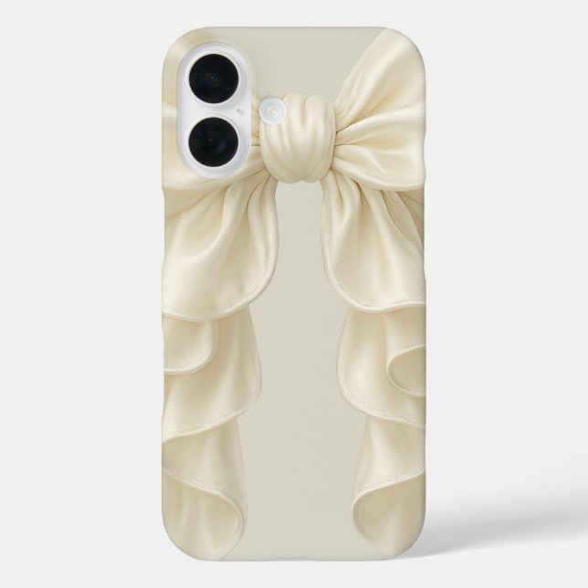 Cream Cascade Ruffle Bow Elegante Girly Case-Mate iPhone Hülle (Rückseite)