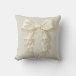 Cream Cascade Ruffle Bow Elegante Girly Kissen