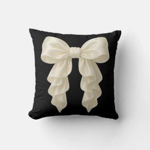 Cream Cascade Ruffle Bow Trendy Posh Girly Kissen