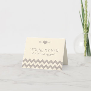 Cream & Champagne Chevron Matron of Honor Card Einladung