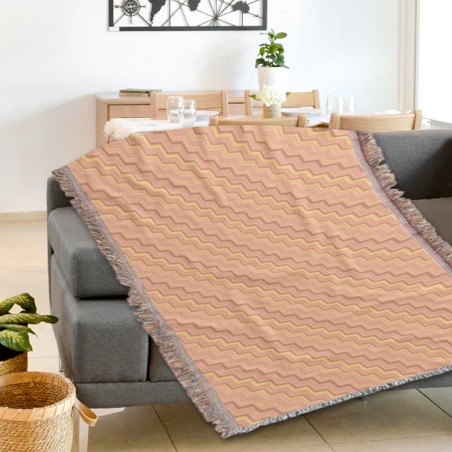 Cream Chevron Pattern Throw Blanket Decke (Von Creator hochgeladen)