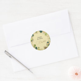 Cream Chic Faux Gold Runder Aufkleber