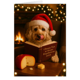 Cream Cockerpoo 'Käse-Steuer' Weihnachtskarte