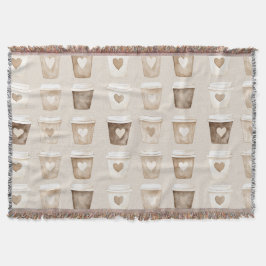 Cream Coffee Heart Cups Decke