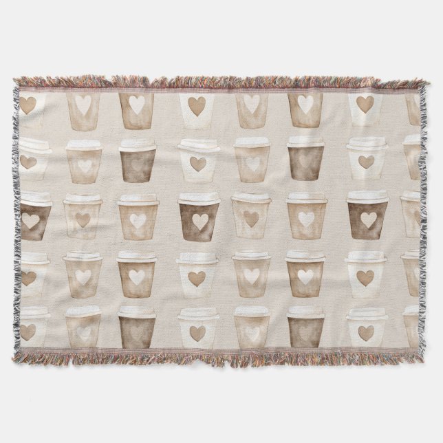 Cream Coffee Heart Cups Decke (Vorderseite)