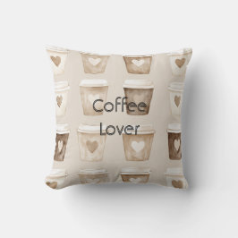 Cream Coffee Heart Cups Kissen