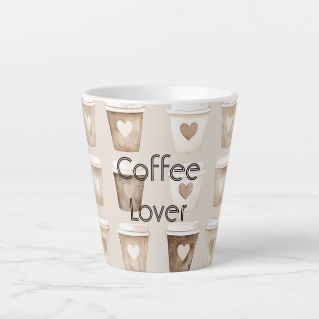Cream Coffee Heart Cups Milchtasse (Vorderseite)