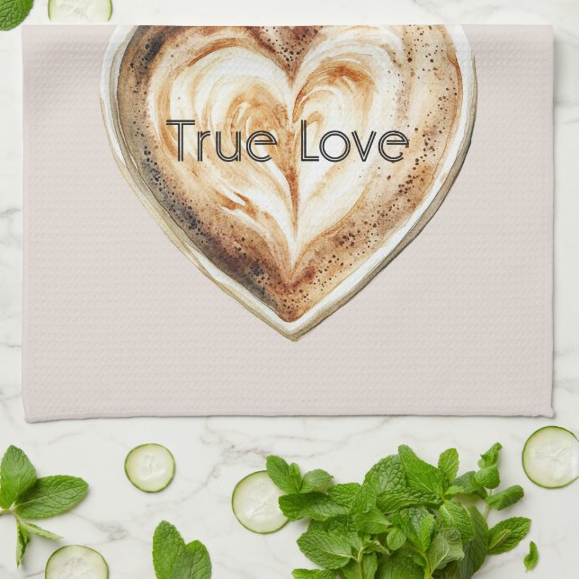 Cream Coffee Heart  Geschirrtuch (Gefaltet)