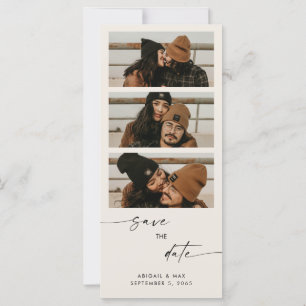 Cream Collage Foto Lange Hochzeit Save the Date