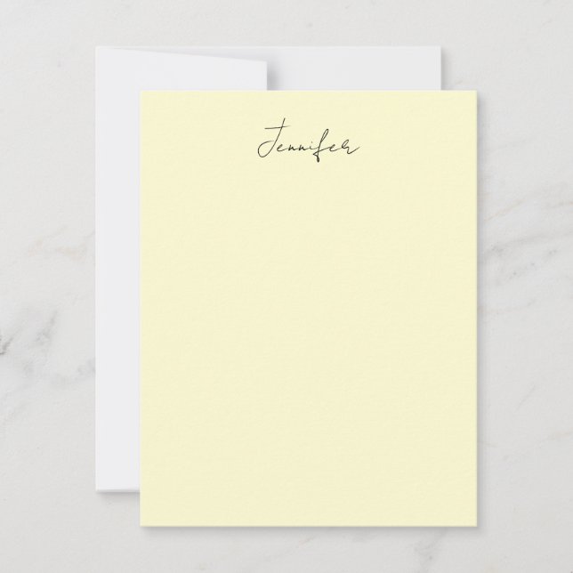 Cream color elegant modern minimalist plain name (Vorderseite)