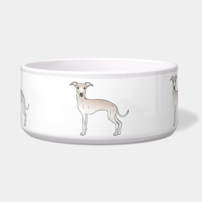 Cream Color Italian Greyhound Niedliche Cartoon Hu Napf (Vorderseite)