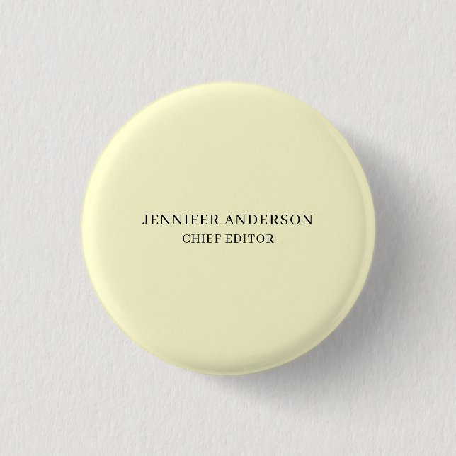 Cream Color Professional Modern Plain Minimalist Button (Vorderseite)