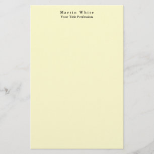 Cream Color Schlicht Elegante Beruflich Moderne Briefpapier