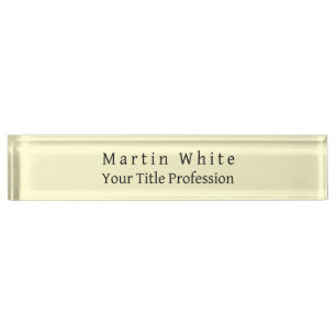 Cream Color Schlicht Elegante Beruflich Moderne Namensplakette