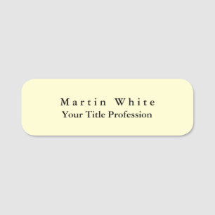Cream Color Schlicht Elegante Beruflich Moderne Namensschild