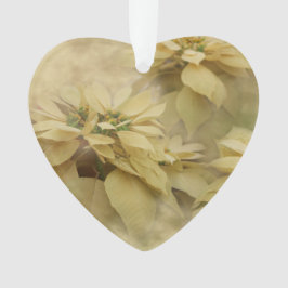 Cream Colored Poinsettias Digital Art Acrylic Ornament