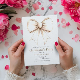 Cream Coquette Bow Galentines Party Einladung