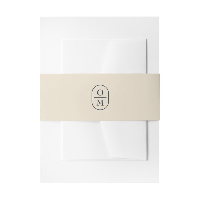 Cream | Couple Monogram Wedding Invitation  Einladungsbanderole (Vorderseite Beispiel)