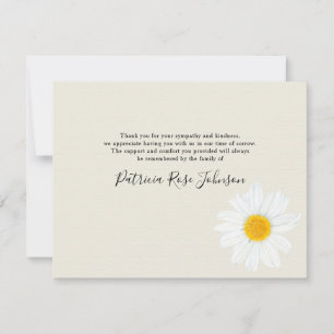 Cream Daisy Beerdigung Memorial Danke Karte