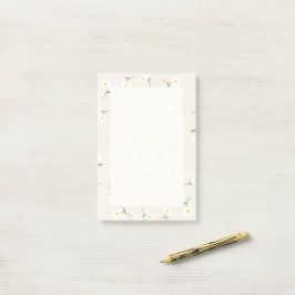 Cream Daisy Florale Haftnotizen | Süße Botanik Post-it Klebezettel