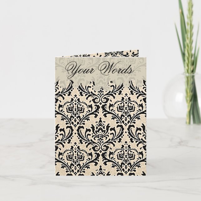 Cream Damask ~ Karte / Einladungen (Vorderseite)