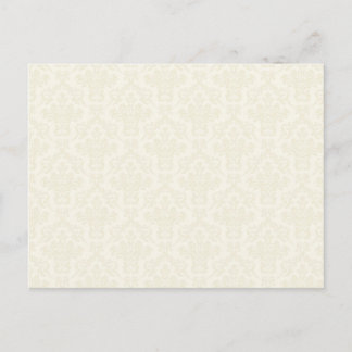 Cream Damask Muster Postkarte