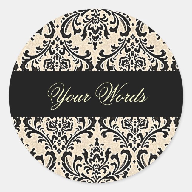 Cream Damask ~ Stickers (Vorderseite)