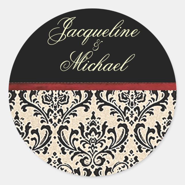 Cream Damask Template ~ Stickers (Vorderseite)