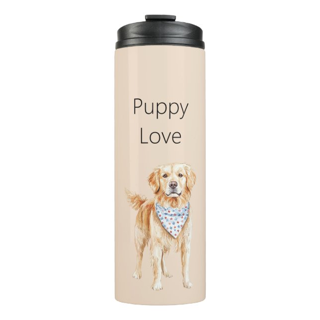 Cream Dog Welpenliebe Thermosbecher (Vorderseite)