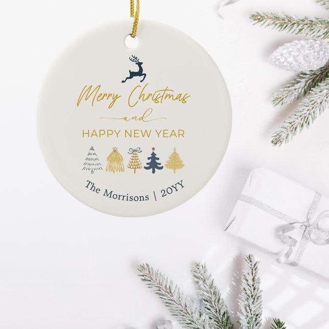 Cream Doodle Weihnachtsbaumen, Rentier, Sterne, Keramik Ornament (Cream Doodle Christmas Trees, Reindeer, Stars, Ceramic Ornament)