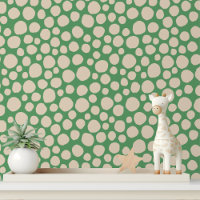 Cream Dot Green Abstrakt Modernes Muster