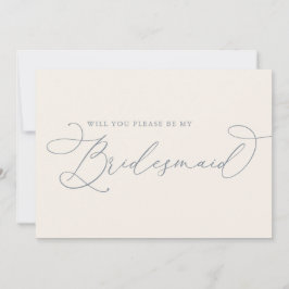 Cream & Dusty Blue Bridesmaid Vorschlag Card Einladung