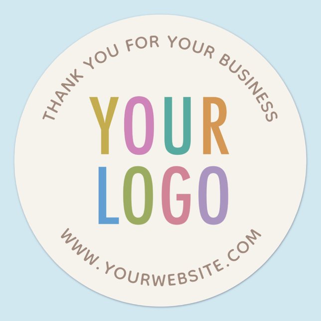 Cream Ecru Ivory Vielen Dank für Ihr individuelles Runder Aufkleber (MISOOK Round Ecru Thank You Sticker)