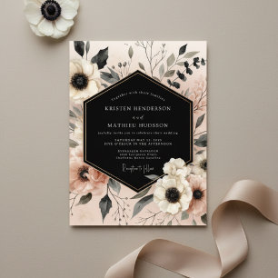 Cream Ethereal Bloom Hochzeit Einladung