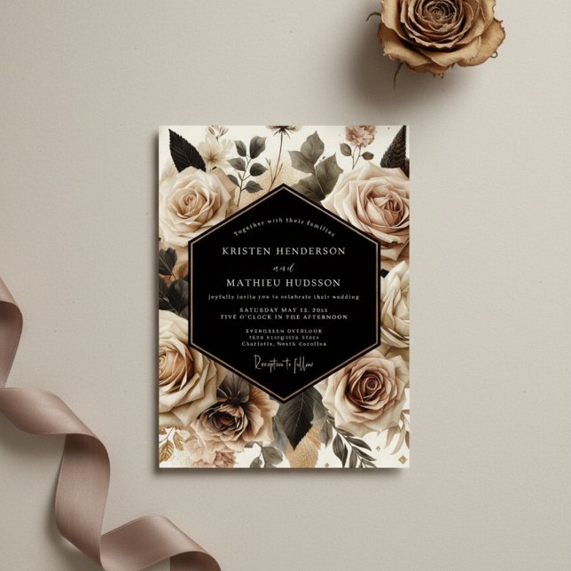 Cream Ethereal Blossom Hochzeit Einladung (Von Creator hochgeladen)