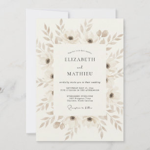Cream Ethereal Vintage-Hochzeit Einladung