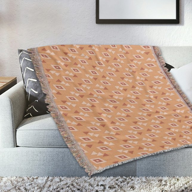 Cream Ethnic Pattern Throw Blanket Decke (Von Creator hochgeladen)