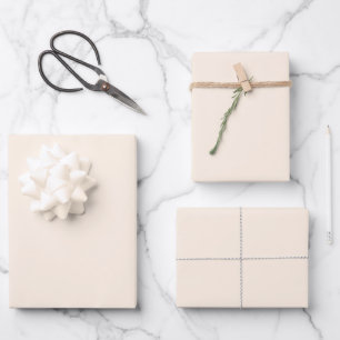 Cream Festive Weihnachtsfarbe Geschenkpapier Set