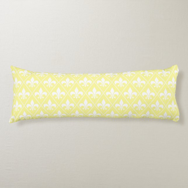 Cream Fleur de Lys Seitenschläferkissen (Vorderseite)
