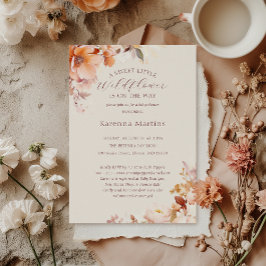 Cream Floral Fall Kleine Wildblume Babydusche Einladung